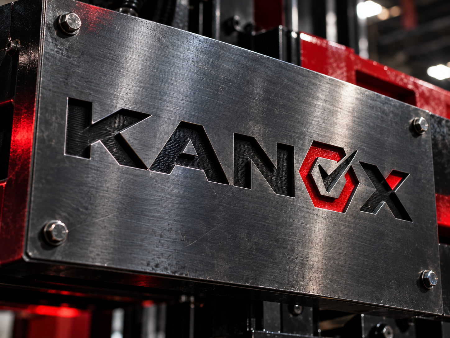Placa metálica con logotipo KANOX